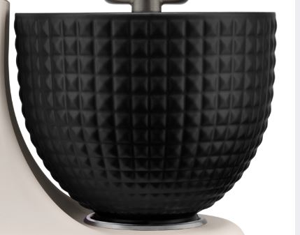 Artisan 4.7 L black 3-dimensional studded ceramic bowl