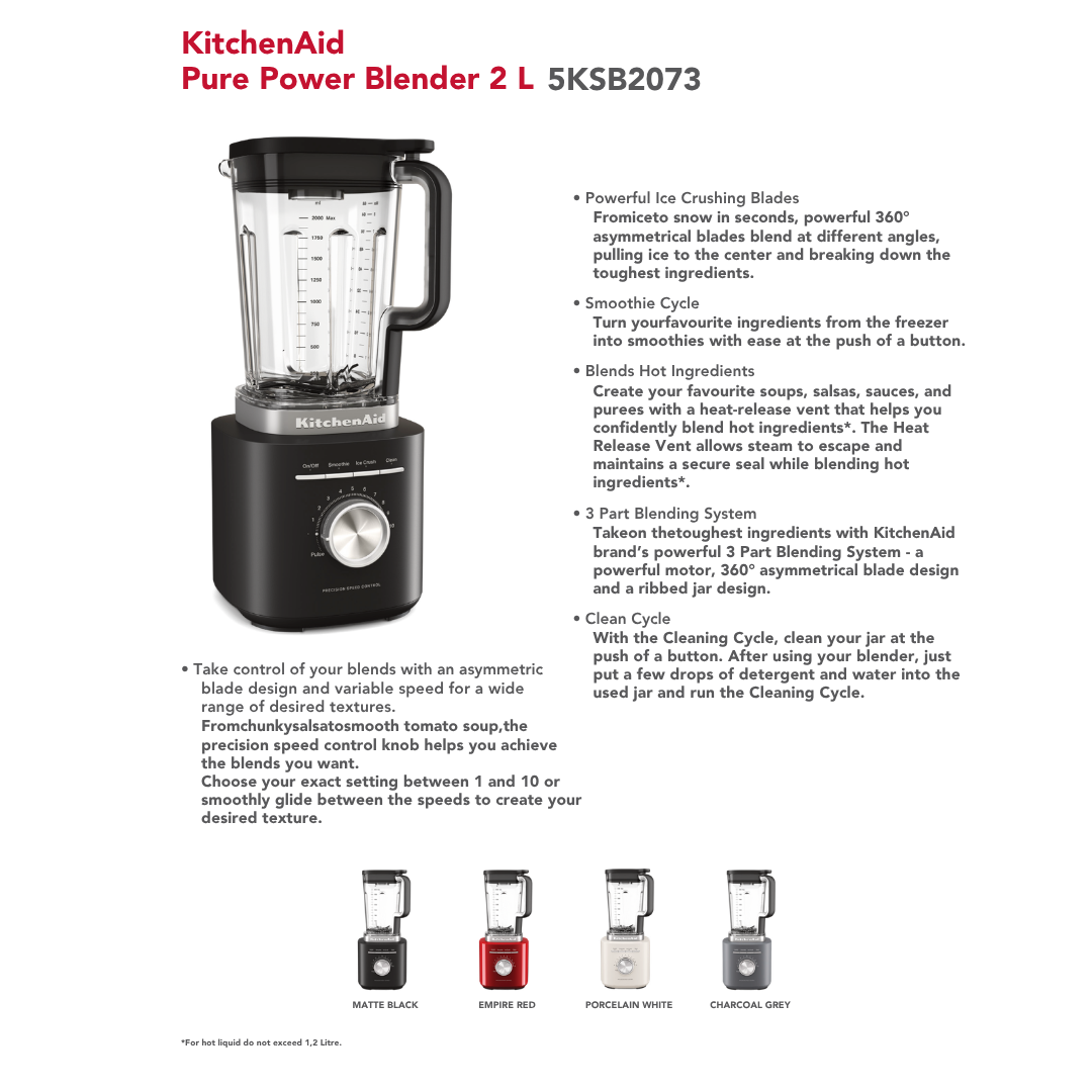 KA Pure Power Blender 2L Empire Red