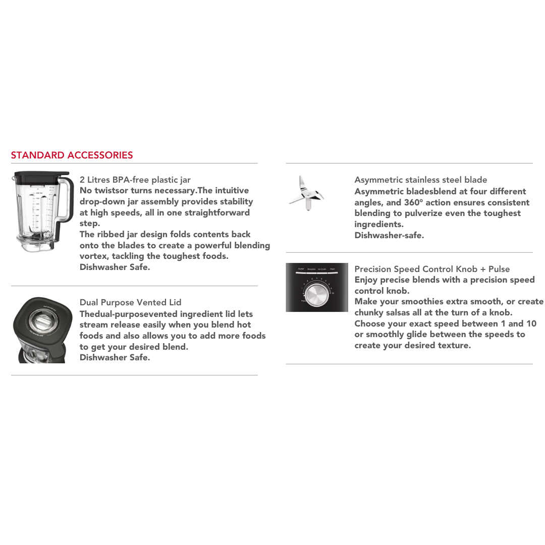 KA Pure Power Blender 2L Empire Red