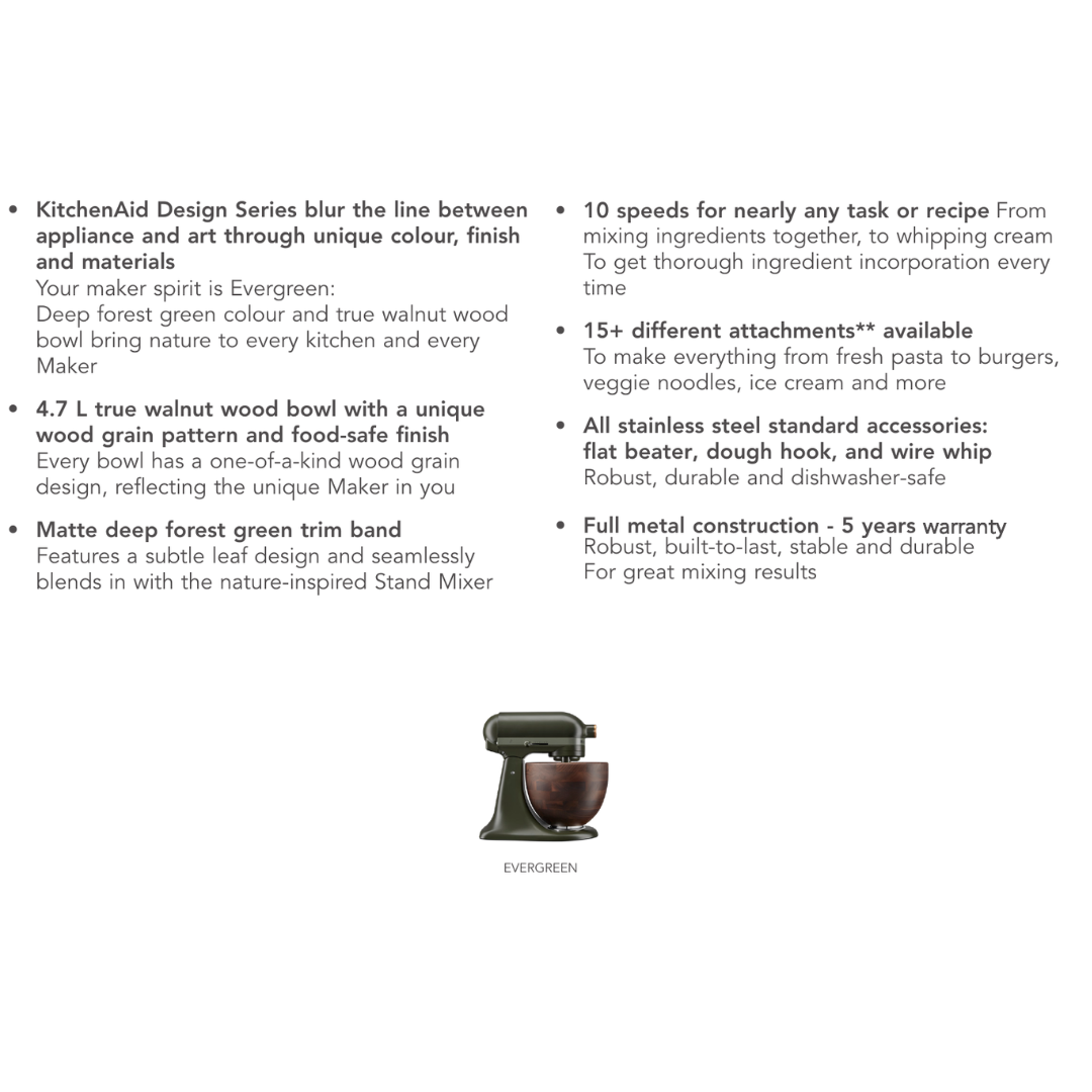 KA Artisan 4.7 L Tilt-Head Stand Mixer Evergreen